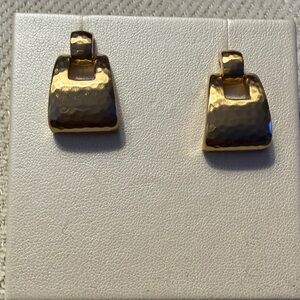 Elegant Goldtone Hammered Earrings